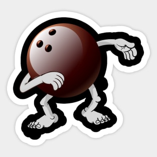 Funny dabbing bowling ball Sticker